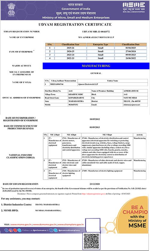 Udyam Registration Certificate